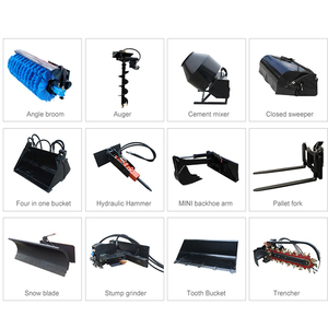 Mini-chargeuse compacte sur chenilles Huateng, prix usine, certifiée CE/EPA, diesel, avec roues - Product Image 3