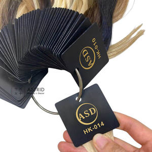 Étiquette personnalisée en PVC pour extensions de cheveux, perruques, tissage de cheveux, étiquette d'échantillon, design pliable - Product Image 1