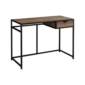 Scrivania Moderna Contemporanea da 42 Pollici per Ufficio Domestico, Laminato Marrone con Cassetto in Metallo Nero - Product Image 2