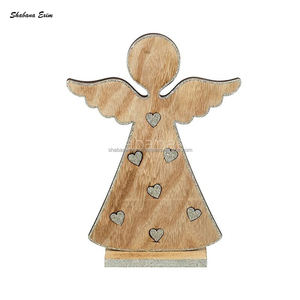 2024 artesanía de madera adorno de Ángel centro de mesa de Navidad mostrar piezas decoraciones navideñas de madera - Product Image 1