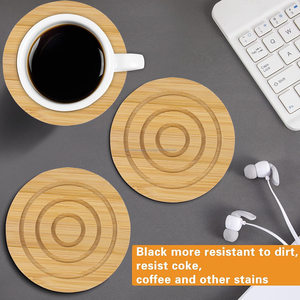 Juego de posavasos superventas, manteles individuales únicos ecológicos de madera, posavasos naturales decorativos para exhibición de té y café con soporte - Product Image 2
