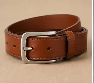 Ceinture décontractée pour homme en cuir véritable avec boucle en acier argenté, style coréen tendance, esthétique Instagram, artistique et jeune, durable et confortable - Product Image 4