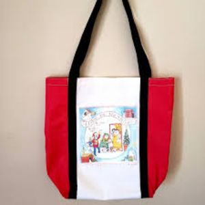 Bolsa de asas de Navidad personalizada de alta calidad Artículo de seda personalizado Patrón de estilo Carta Promoción Aus para exportación - Product Image 2