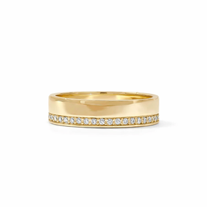 Bague de mariage en or massif 9K 10K 14K 18K avec diamant de laboratoire rond, sertie sur toute la surface, certifiée IGI, clarté DEF VS VVS - Product Image 6