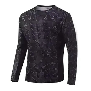 เสื้อตกปลาคุณภาพสูงสำหรับผู้ชาย ดีไซน์ใหม่ พิมพ์ลายแบบซับลิเมชั่น โพลีเอสเตอร์น้ำหนักเบา คอกลม ป้องกันรังสียูวี 50 - Product Image 3