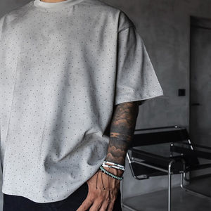 T-shirt surdimensionné personnalisé pour homme, effet délavé vintage, en coton, coupe ample, streetwear décontracté, manches courtes, mode estivale - Product Image 4