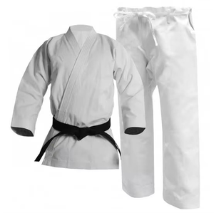 Uniforme de karaté noir pour adultes unisexe, 100% coton, vêtements d'entraînement durables, coupe régulière, style uni teint, combinaison d'entraînement légère - Product Image 3