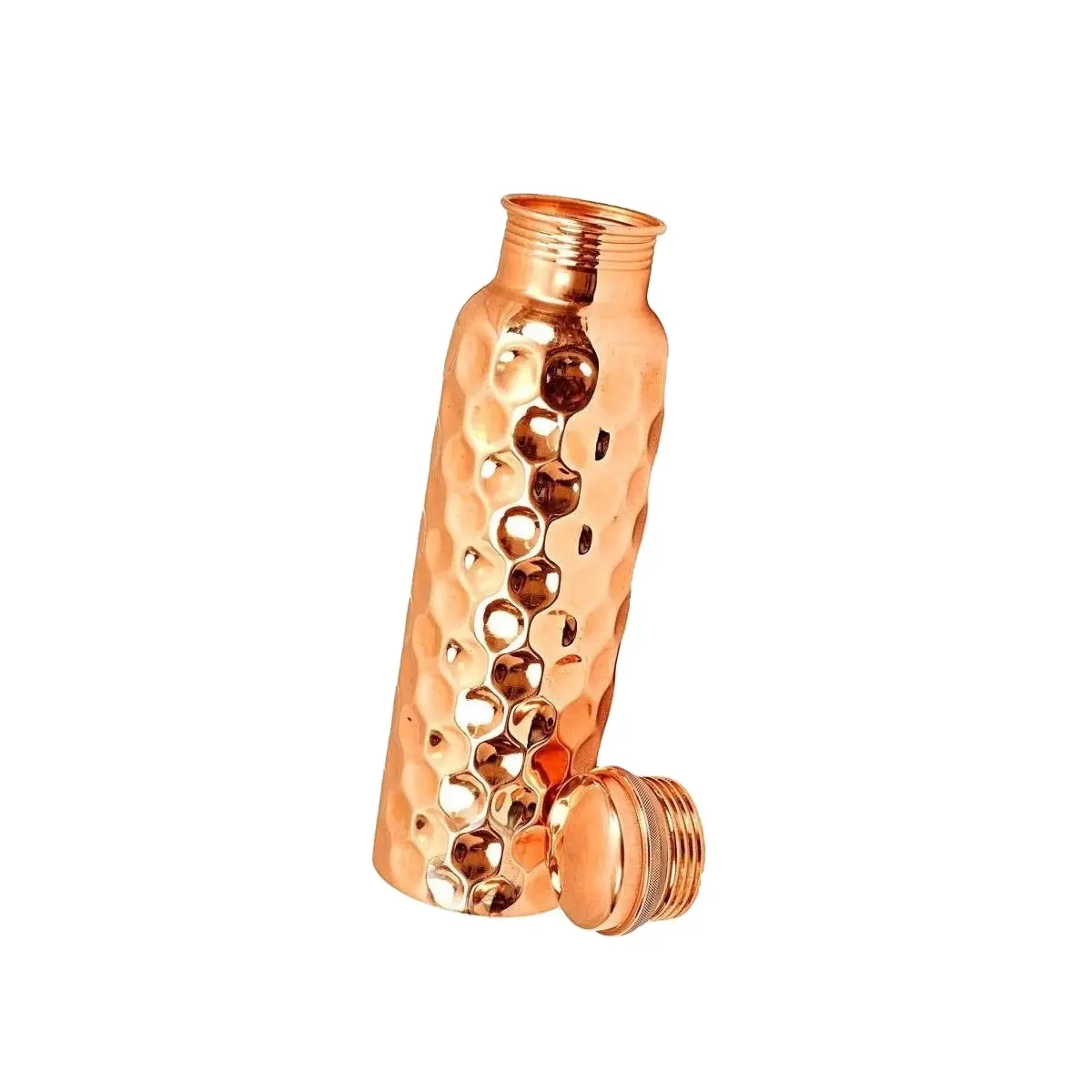 100% Best Selling Printable Leak Proof and Hammered Copper Water Bottle and customized size copper drinking water at low price