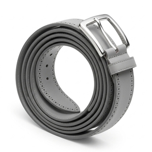 Mens Genuine Leather Steel Buckle Eco-Friendly Casual <b>Dress</b> <b>Belt</b> Adjustable Pin Buckle Classic Office Jeans Grey Premium Quality - Product Image 1