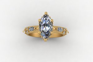 Anillo exclusivo para mujer en oro y plata, tono amarillo, blanco y rosa, con moissanita CVD, piedra de color CZ VVS2 D, corte marquesa y redondo, 1.80 quilates, brillante. - Product Image 3