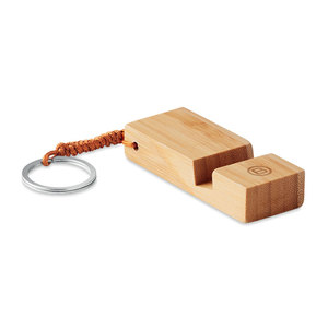 Portachiavi in bambù con supporto comodo supporto per cellulare - Product Image 2