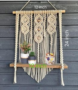 MORE Décoration murale en macramé bohème indien en coton tissé à la main pour chambre à coucher, couloir, chambres d'enfants et d'adolescents, toutes occasions - Product Image 3