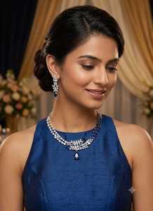 Fancy Collection High Quality Gold Plated Latest Designed Geometric Kundan Imitation Pearl Necklace Earring <b>Set</b> Women's Jewelry - Product Image 2