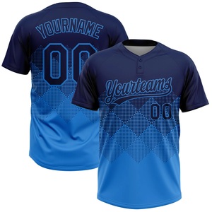 Camiseta de Béisbol Yourteams para Hombre, Manga Corta, Sublimada, Absorbe la Humedad, Ajuste Atlético, Uniforme Azul de Equipo - Product Image 2