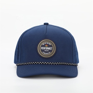 Performist Unisex Snapback <b>Cap</b> 6-Panel Blue Mesh Adjustable Breathable Sporty Baseball <b>Hat</b> with Embroidery Logo - Product Image 1