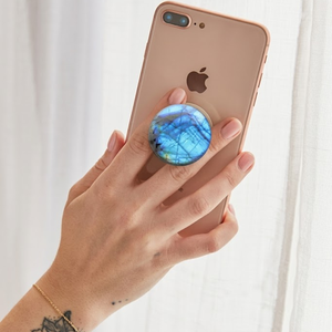 Soporte para Teléfono de Piedra de Labradorita Natural Pulida |   Soporte para Móvil con Cristales Brillantes que Cambian de Color |   Accesorio de Piedras Preciosas Hecho a Mano - Product Image 3