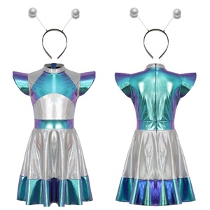 Disfraz de alienígena para niñas de 6 a 16 años con divertido accesorio de diadema de alienígena para carnaval, fiesta de cumpleaños, actuación en el escenario - Product Image 5