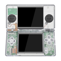 Kit de réparation complet avec design qui brille dans le noir pour la coque de remplacement NDSL avec boutons pour Nintendo DS Lite - Jeux rétro
