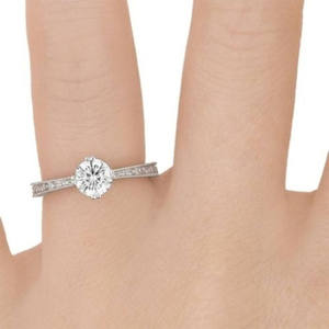 Anillo de Compromiso Vintage de Oro de 10K Premium con Diamante Natural Central, Diseño de Doble Punta Cónica, Suministro de Joyería al por Mayor - Product Image 5