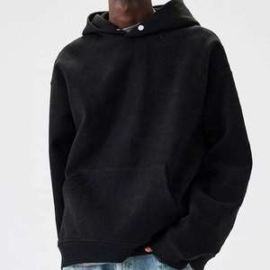 Sweat à capuche noir Hip Hop personnalisé avec logo unisexe en polaire respirant de haute qualité, coupe oversize - Product Image 3