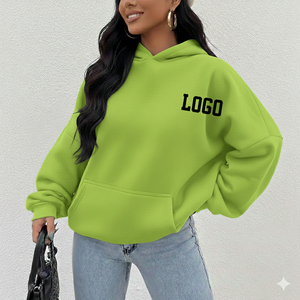 Sudadera con Capucha Casual de Invierno para Mujer, con Logotipo Personalizado en la Parte Delantera, Forro Polar Cálido, Corte Holgado y Suave - Product Image 5