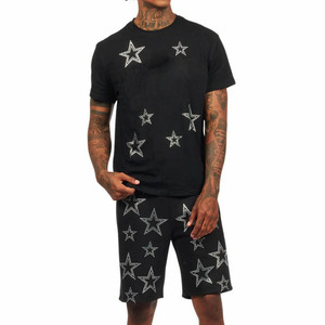 Ensemble t-shirt et short pour homme, pour le sport et l'entraînement, tenue de sport en deux pièces pour la salle de sport, la remise en forme, l'entraînement quotidien - Product Image 1