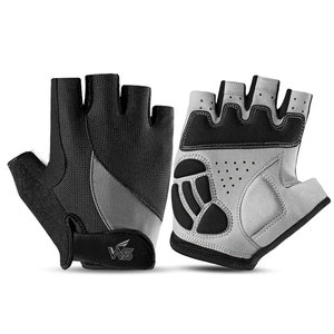 New Style High Quality Leather Half Finger Cycling <b>Gloves</b>-<b>Moisture</b> Wicking Lightweight Non-Slip Hook Loop Closure Unisex <b>Gloves</b> - Product Image 1