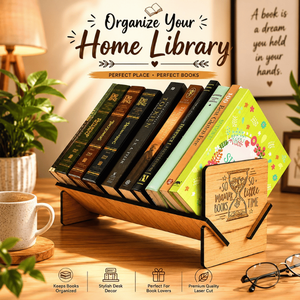 ชั้นวางหนังสือบนโต๊ะไม้สไตล์โมเดิร์น |   ที่วางหนังสือแบบตัดด้วยเลเซอร์ |   ชั้นวางของบนโต๊ะที่หรูหราสำหรับหนังสือ แฟ้มเอกสาร และนิตยสาร - Product Image 3