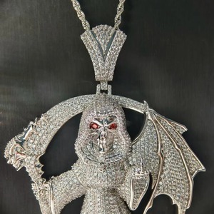 Amuletos de Alas de Diablo de Plata de Ley 925 con Incrustaciones de Diamantes, Joyería Hip Hop para Fiestas, Regalo para Otros - Product Image 4