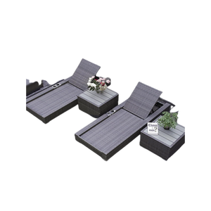 Conjunto de Tumbonas de Ratán PE Moderno y Duradero, Muebles de Patio para Exteriores, Diseño Contemporáneo, Respaldo Ajustable, Reclinable Manual - Product Image 4