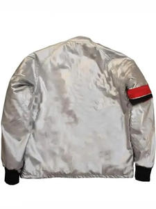 Custom <b>Silver</b> Reflective Style <b>Jacket</b> Men Full Zip Bomber <b>Jacket</b> Wholesale Racing Sportswear Uniform - Product Image 4