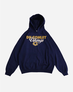 Sudadera con Capucha DH Conley Unisex, Talla Grande, Color Azul Marino, Felpa de Algodón, Transpirable, Informal, para Otoño, con Bolsillo Frontal con Logotipo - Product Image 1