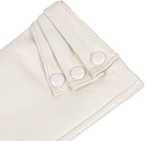 Leather fashion Gloves Warm Lining Winter Button Decoration for Women - Product Image 2