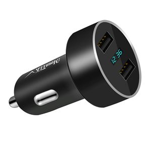 Caricabatterie da Auto Dual USB 15W/3.1A in Lega di Alluminio per Ricarica Rapida di iPhone XR XS e Tablet PC - Product Image 1