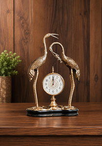 Elegante Reloj de Cuarzo de Latón con Diseño Único de Dos Grúas, Reloj Decorativo de Mesa, Reloj de Lujo para Decoración de Hogar, Oficina y Sala de Estar - Product Image 6