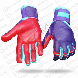 Nouvel arrivage de gants de frappe de baseball personnalisés de haute qualité de couleur unique violet rouge et menthe - Product Image 6