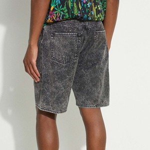 Pantalones Cortos Bermuda de Lona Lavada para Hombre, Cintura Media Elástica, Ecológicos, de Secado Rápido, Transpirables, Impermeables, con Logotipo Frontal, Casuales, para Gimnasio y Running - Product Image 4