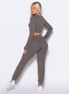 Hot Selling Cozy Chocolate Women's Cuddle Up Joggers Terry Fleece Soft Touch Fabric Women's Sweatpants Women's Pants And Trouser - Product Image 2