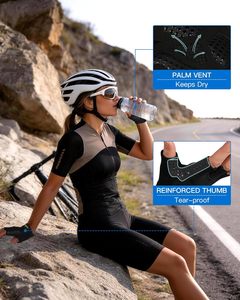 Guantes de Ciclismo -[Almohadilla de Gel de 6MM] Medios Dedos con Absorción de Impactos, Antideslizantes, para Entrenamiento, Levantamiento de Pesas, Actividades al Aire Libre, Motocross - Product Image 5