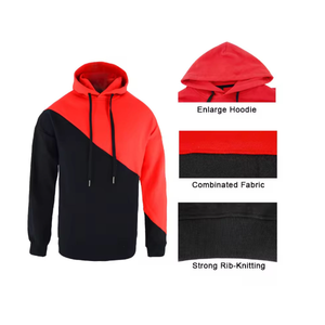 เสื้อฮู้ดบล็อกสีสำหรับผู้ชาย ทรงปกติ ผ้าถัก 100% คอตตอน เสื้อกันหนาวลำลอง บริการ OEM แห้งเร็ว ระบายอากาศได้ดี - Product Image 1