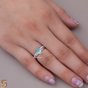 1CT Oval Cut Diamond Engagement Ring Set 18K Solid Gold Dainty Bridal Wedding Band Set For Women <b>Wife</b> Gift - Product Image 6