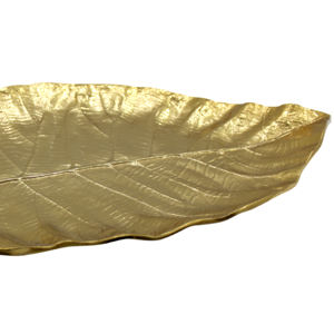 Bandeja de Servir de Aluminio con Forma de Hoja, Estilo Clásico, Color Níquel Dorado Brillante, para Decoración de Mesa, Hecha a Mano y Personalizada - Product Image 4
