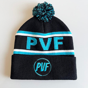 Gorro de Punto Personalizado para Equipos Deportivos, 100% Acrílico, Logotipo Bordado en Jacquard, Gorro de Invierno con Bola de Peluche, Gorro de Punto con Bola de Pelo Sintético - Product Image 6