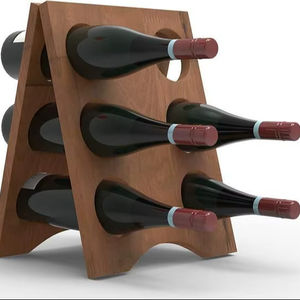 Modern <b>Wooden</b> Wine Rack Minimalist Design Space Saving Wine Bottle Organizer <b>For</b> Contemporary Home Interiors - Product Image 1