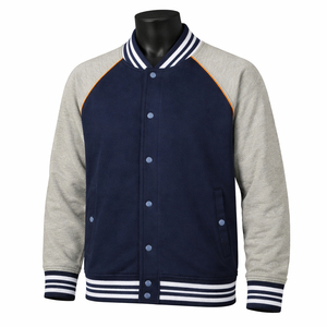 Veste universitaire classique pour homme en mélange de laine, avec poignets côtelés et patchs brodés, dotée de panneaux prêts à poser. - Product Image 1