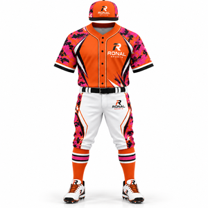 Uniforme de Béisbol Personalizado RONAL SPORTS, Conjunto de Camiseta de Manga Corta y Pantalones de Poliéster con Estampado de Camuflaje para Hombre, con Logotipo Frontal - Product Image 1