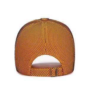 Gorra deportiva de malla transpirable, sombrero ajustable unisex para exteriores, primavera y verano, para adultos, color amarillo - Product Image 6
