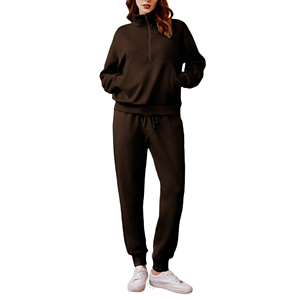 Ensemble de jogging tendance pour femme, léger, idéal pour les voyages et les vacances, collection printemps, tenue décontractée sans capuche - Product Image 3