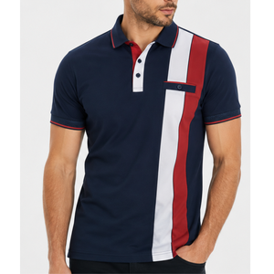 100% Cotton Men's Polo Shirts Customized Logo Short Sleeved Slim Fit Solid Pattern Golf T Shirt by Standard International - Product Image 1
