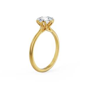 Hermoso Anillo de Moissanita con Corte Redondo en Forma de Flor, Chapado en Oro, Plata 925, Engaste Pavé, Joyería de Lujo para Compromiso Nupcial para Mujer - Product Image 6